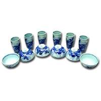 Blue Ocean Porcelain Tea Cup Set